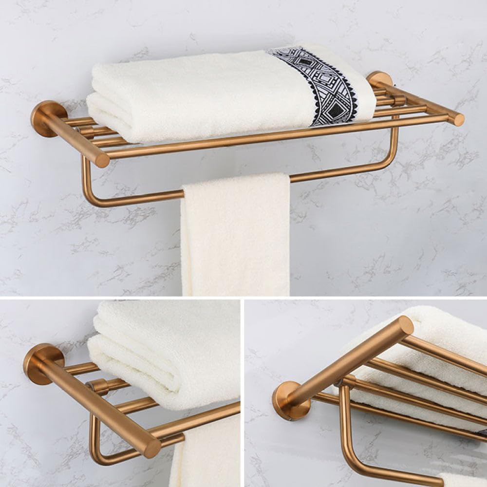 Brushed Rose Gold Bathroom Accessories Toilet Brush Paper Holder Towel Rail Rack Bar Hooks Toothbrush Holder Stainless Steel,Towel Rack
