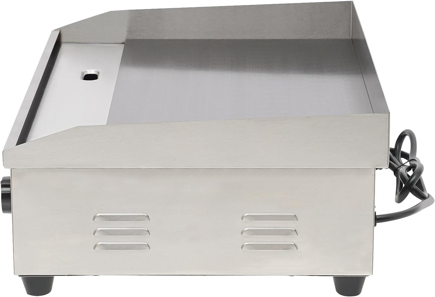 Teppanyaki, 3000W Electric Griddle Cooktop Countertop Commercial Flat Top Grill Griddles BBQ Plate Grill Thermostatic Control Stainless Steel Restaurant Large Grill for Kitchen, 22, silver