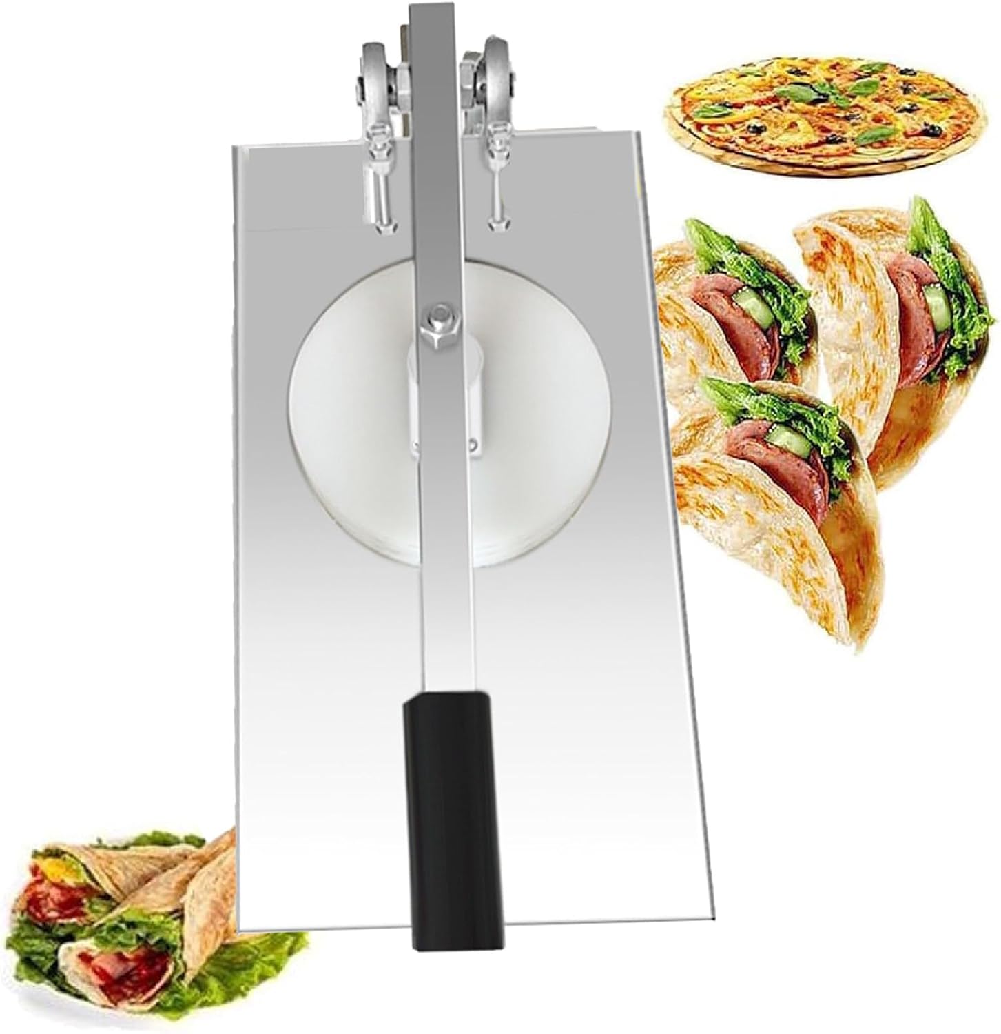 Pizza Pastry Press Machine, Home Adjustable Angle Tortilla Pastry Press Machine for Pizza, Tortilla, Pizza Dough Crusts, 20, 22, 24cm, Kitchen Tools Gadgets - Cooking Dining,22CM