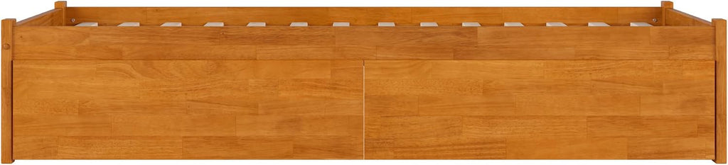 AFI Concord Twin XL Solid Wood Platform Bed with Footboard & Storage Drawers in Light Toffee