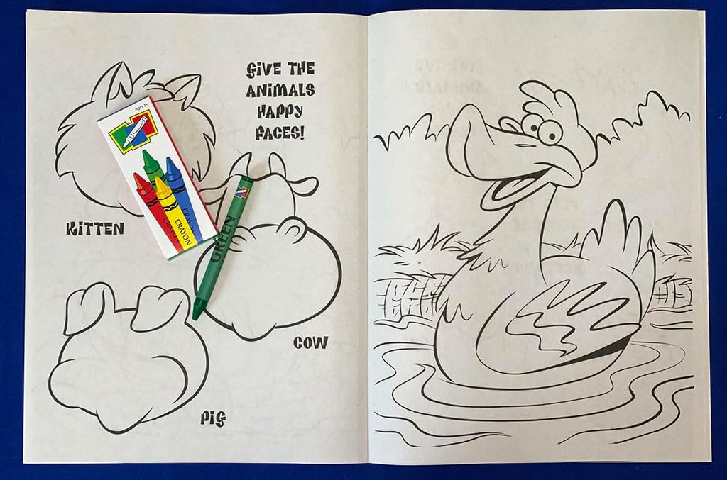 ZOCO – Animals on the Farm – Custom Coloring Books (250 Bulk Pack, With Crayons) – Petting Zoo Party Favors – Games, Puzzles, Activities – Gifts for Kids