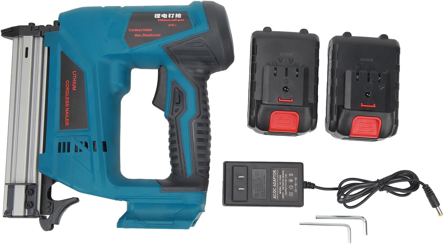 Brad Nailer Kit Lithium Cordless Electric Nail Gun Woodworking Tools Battery
