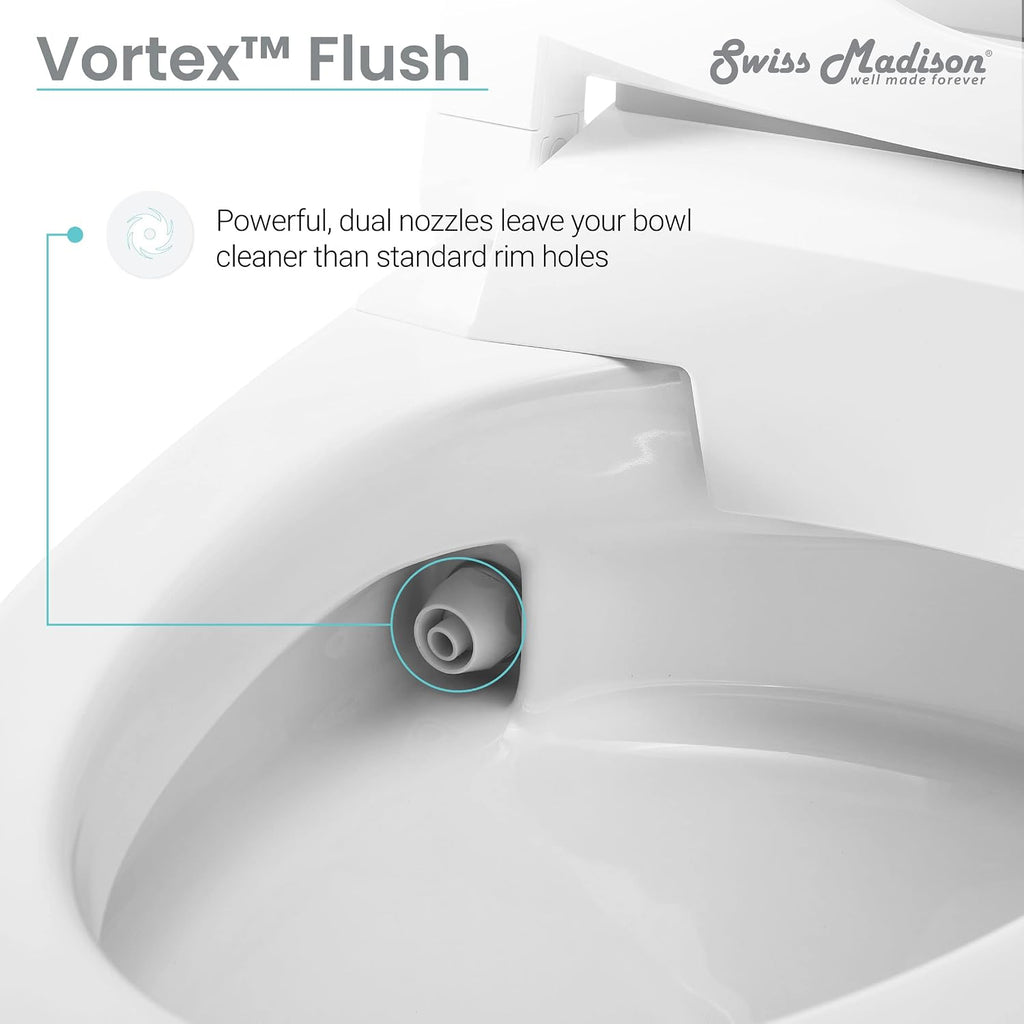 Swiss Madison Hugo Smart Toilet, Touchless Vortex™ Dual-Flush 1.1/1.6 gpf Tankless Toilets for Bathroom