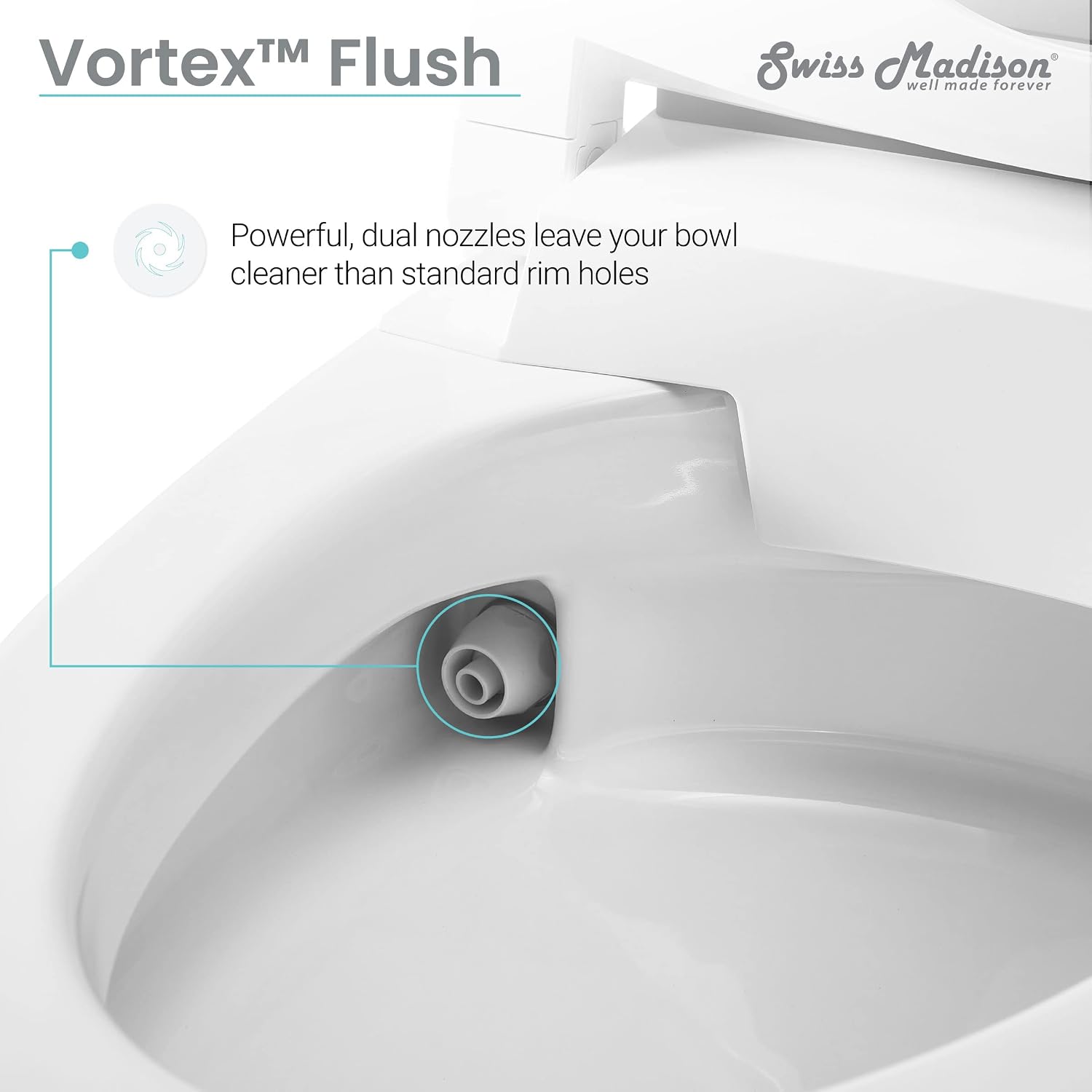 Swiss Madison Hugo Smart Toilet, Touchless Vortex™ Dual-Flush 1.1/1.6 gpf Tankless Toilets for Bathroom