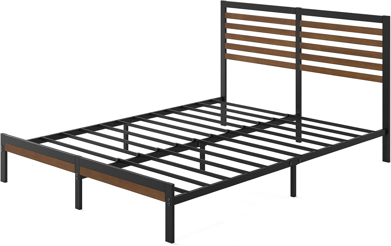 Zinus Kai Bamboo and Metal Platform Bed Frame with Headboard, No Box Spring Needed, Easy Assembly, Full, Brown