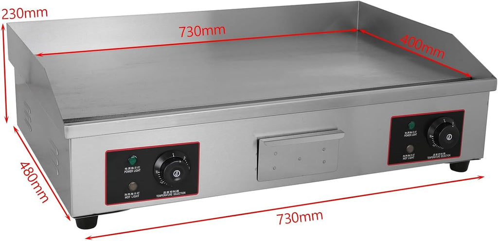 Topteng 30' Commercial Electric Griddle, Commercial Griddle Electric Flat Top Griddle Stainless Steel Countertop Griddle Grill 4400W with Drip Hole, 50-300℃ Griddle for Home Restaurants