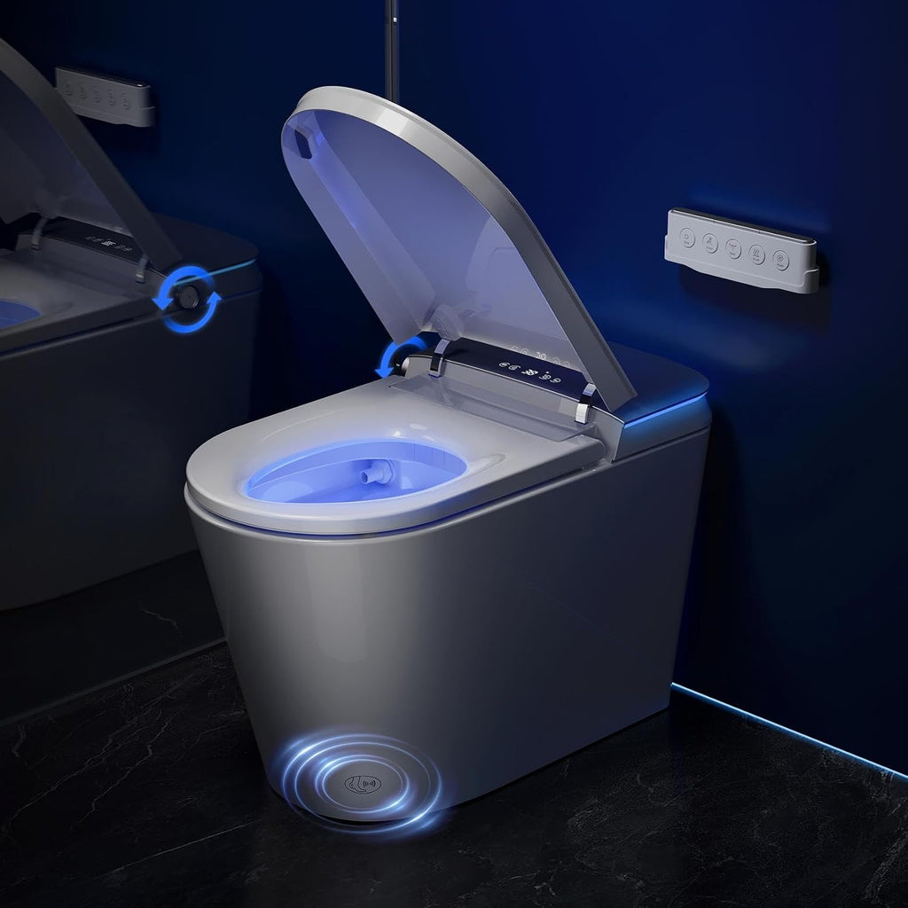 Smart Toilet with Bidet, ADA Comfort Height, UV-C Light, Foam Shield, Auto Open Close & Men's Urinal Auto Flush, Elongated Heated Seat, One Piece Bidet Toilet with Tank, RKS-X700 MAX