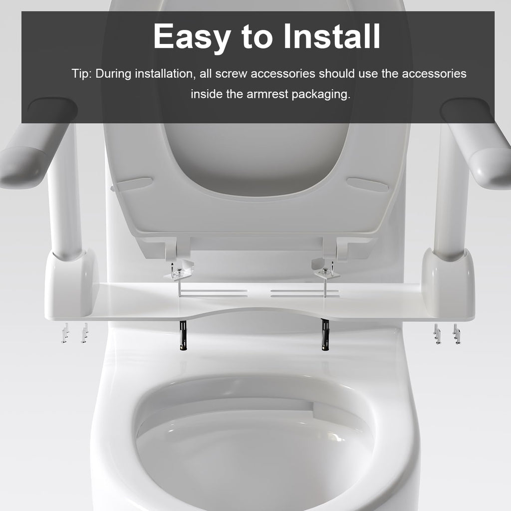 Elongated One Piece Toilet with Comfort Chair Seat ADA Height 17.3' and armrests, Modern Toilets for Bathroom, Powerful Dual Flush 1.1/1.6 GPF Compact Toilet, MAP 1000g, 12' Rough-In, Glossy White