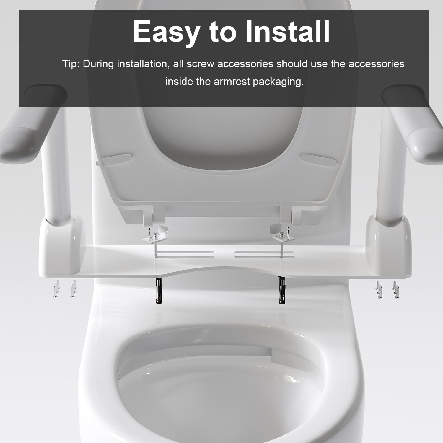 Elongated One Piece Toilet with Comfort Chair Seat ADA Height 17.3' and armrests, Modern Toilets for Bathroom, Powerful Dual Flush 1.1/1.6 GPF Compact Toilet, MAP 1000g, 12' Rough-In, Glossy White