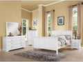 Acme Louis Philippe III Queen Wooden Sleigh Bed in White