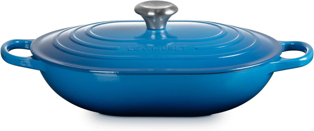 Le Creuset Enameled Cast Iron Signature Oval Casserole with Lid, 3.75 Quart, Marseille