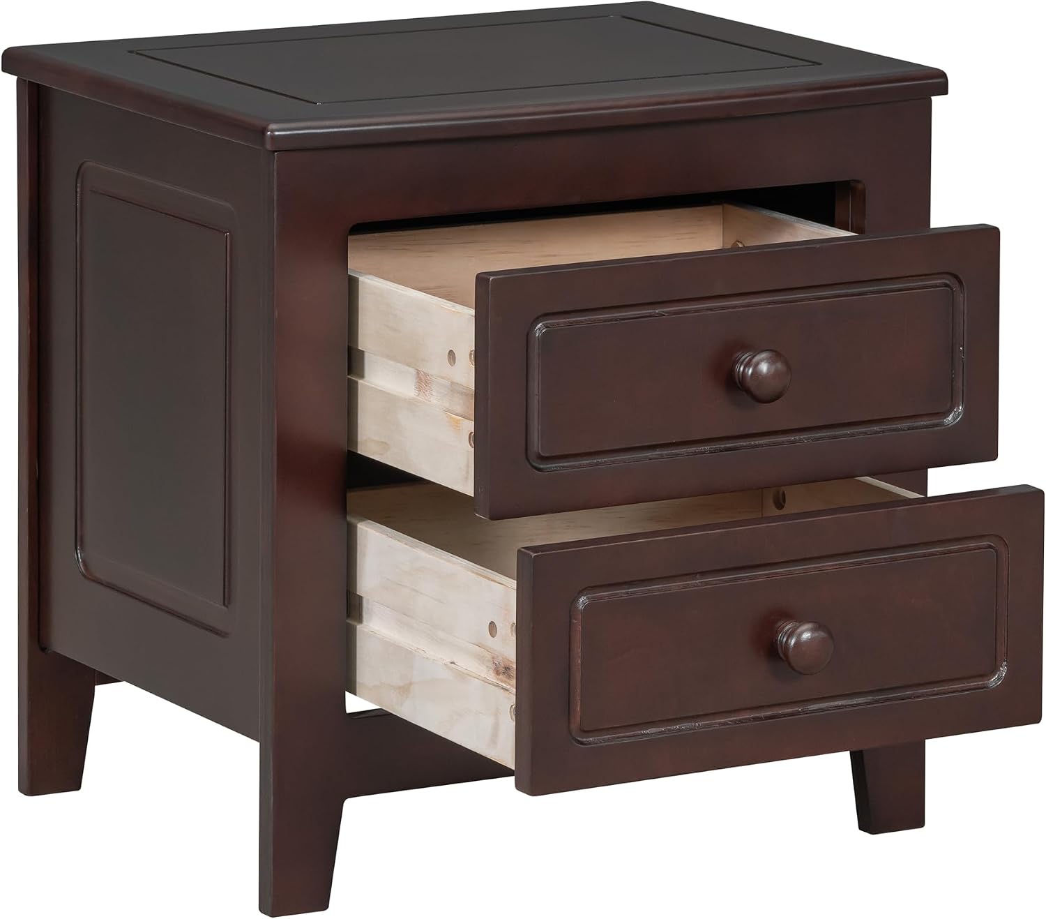 Harper & Bright Designs 3-Piece Queen Bedroom Set, Retro Style Wooden Bedroom Furniture Set with Queen Size Bed Frame and Two Nightstands for Kids Teens Adults Bedroom, Dark Walnut