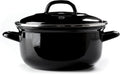 BK Indigo Dutch Heritage Round German Enamelled Casserole with Lid with PFAS-Free Ceramic Non-Stick Coating, 22 cm/3.3 Litre, Induction, Dishwasher Safe, Oven Safe, Black