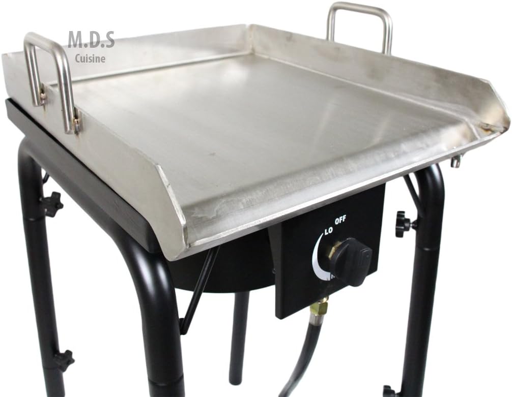 Stainless Steel Griddle 18'x16' Plancha with Heavy Duty Stand,BBQ Outdoors,Grill,Flat Top,Stove,High Pressure Burner,