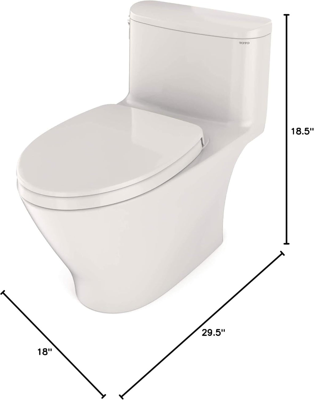 TOTO® Nexus® 1G® One-Piece Elongated 1.0 GPF Universal Height Toilet with CEFIONTECT® and SS124 SoftClose Seat, WASHLET®+ Ready, Cotton White - MS642124CUFG#01