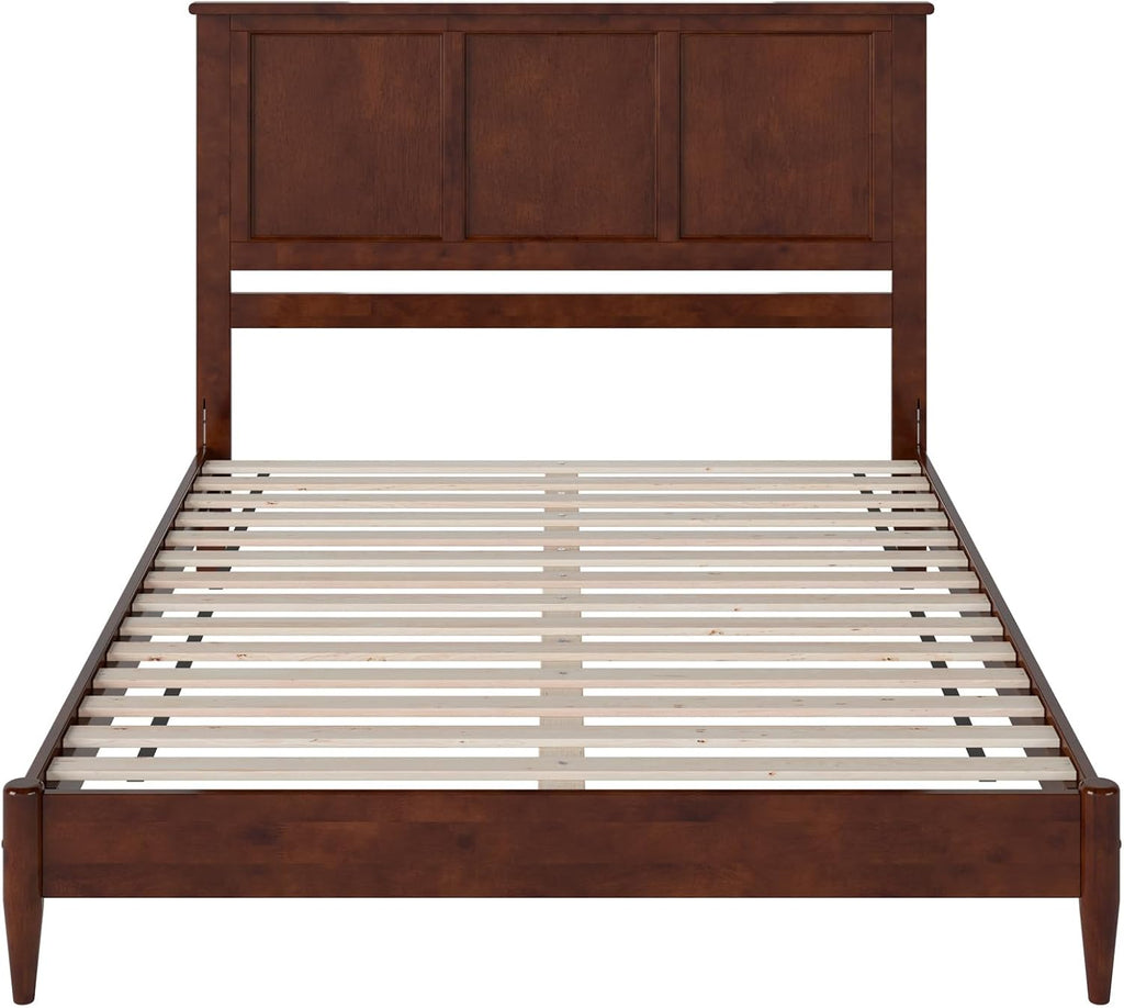 AFI, Charlotte Queen Solid Wood Low Profile Platform Bed, Walnut