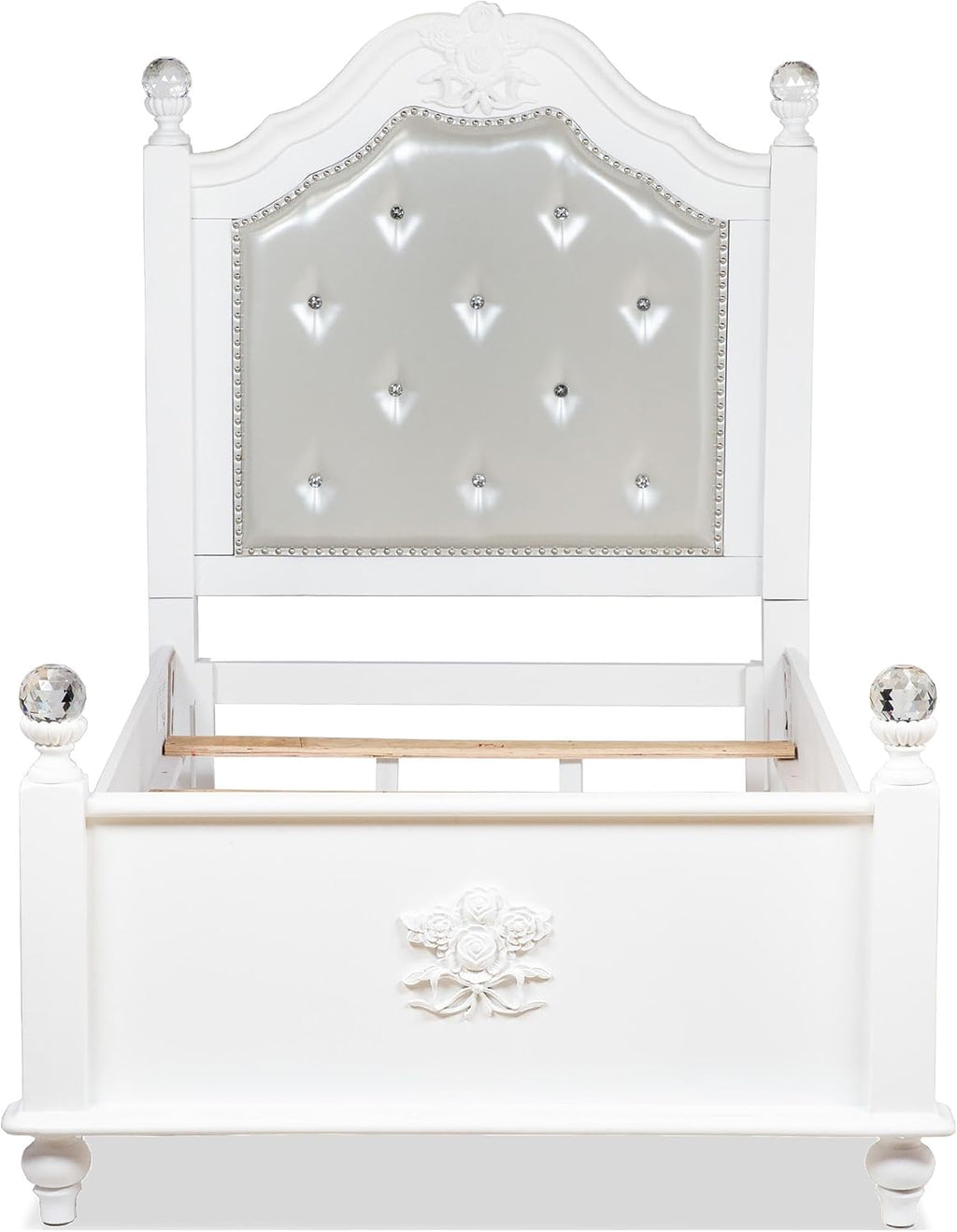 Furniture of America Mondu 3-Piece White Wood Bedroom Set - Twin + 2 Nightstands