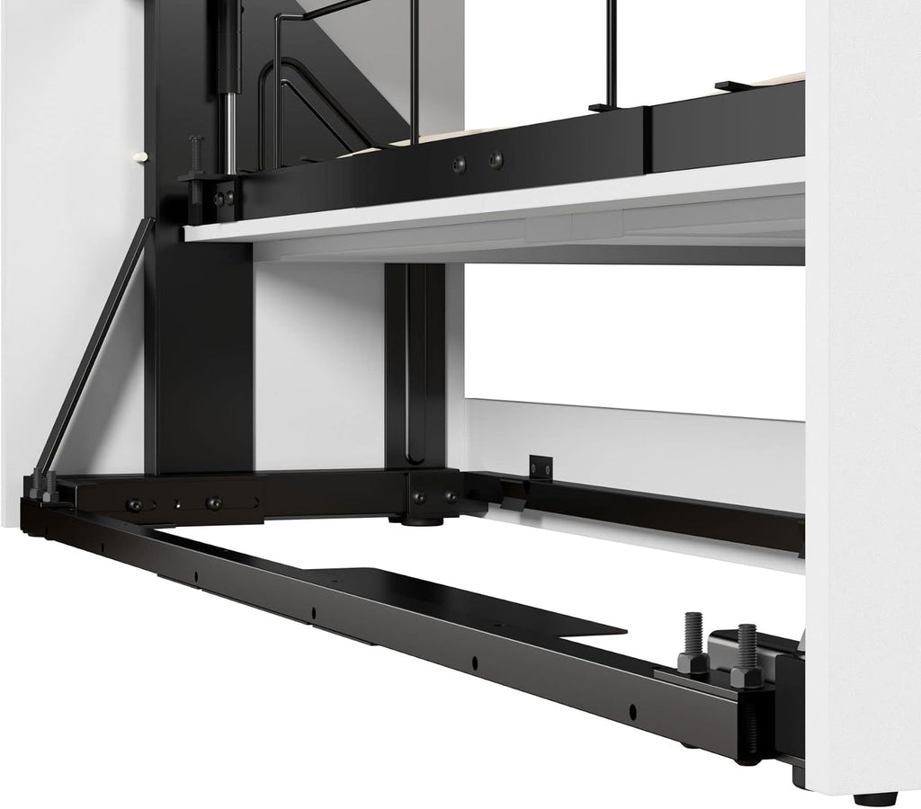 Bestar Pur Queen Murphy Bed and 2 Shelving Units with Drawers, 115-inch Space-Saving Sleeping Arrangement for Multipurpose Area, Bedroom, Guest Room, or Living Room