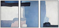 NWT Framed Wall Art Print Set Blue Watercolor Blot Set Abstract Shapes Illustrations Modern Art Minimalist Colorful Pastel for Living Room, Bedroom, Office - 24'x36'x3 White