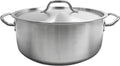TrueCraftware- 15 Quart Stainless Steel Braiser Pot with Encapsulated Base and Cover- Heavy-Duty Brazier Pot Cookware Braiser for Soup Meat Bread Baking Dishwasher Safe and Oven Safe NSF Certified