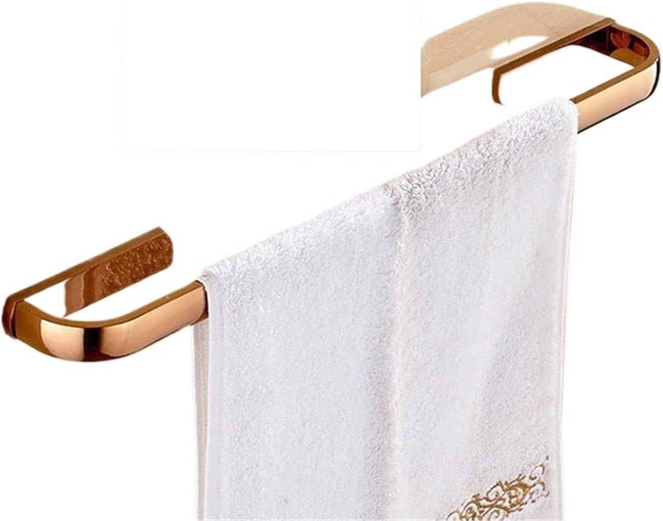 Bathroom Hardware Set Rose Gold Brass Robe Hook Towel Rail Rack Bar Tissue Paper Holder Accessories Wall Mount Lzh105(Single Towel Bar)
