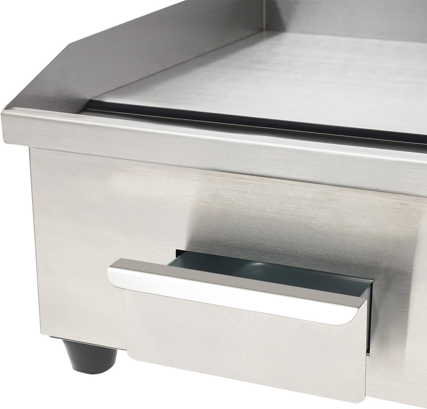 Electric Flat Top Griddle, 21.5 * 13.7in Commercial Countertop Griddle Meat Steak Griddle with 0.31in Thick Cooking Plate for Processing Food, 50-300°C Adjustable, Without Plug