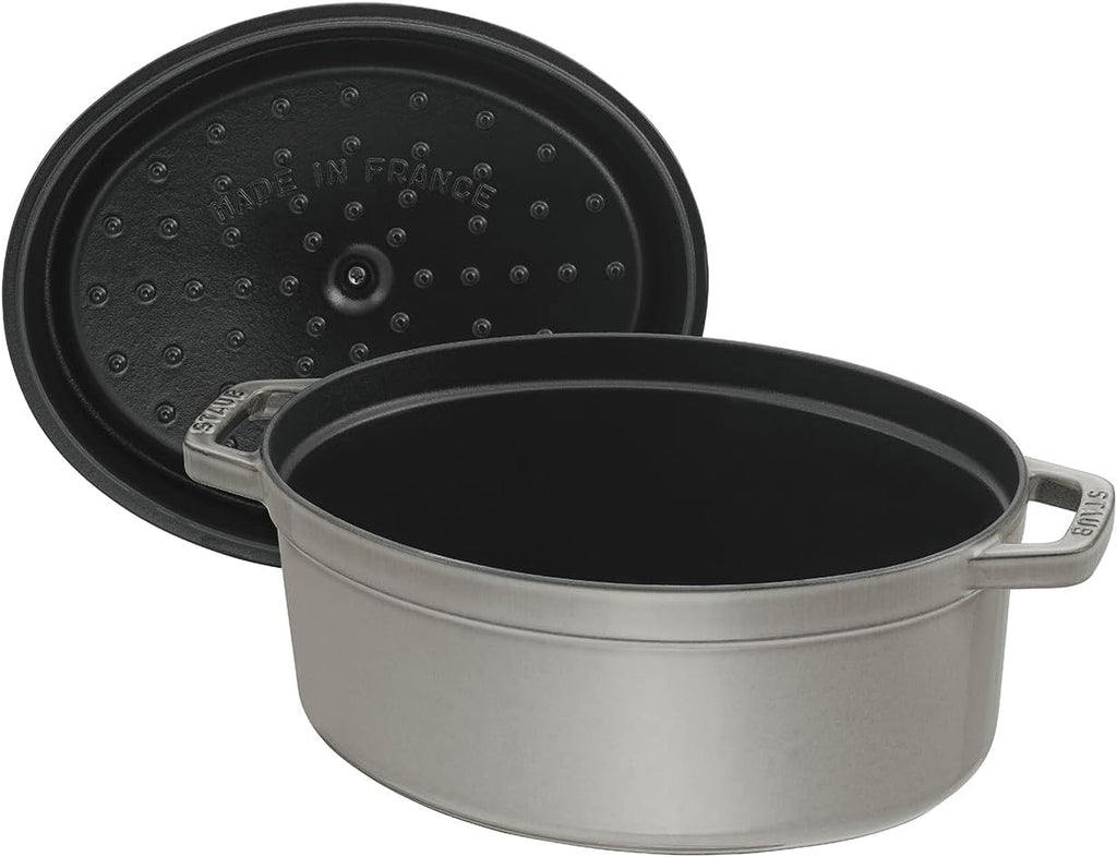 Staub Cast Iron 1-qt Oval Cocotte - Graphite Grey