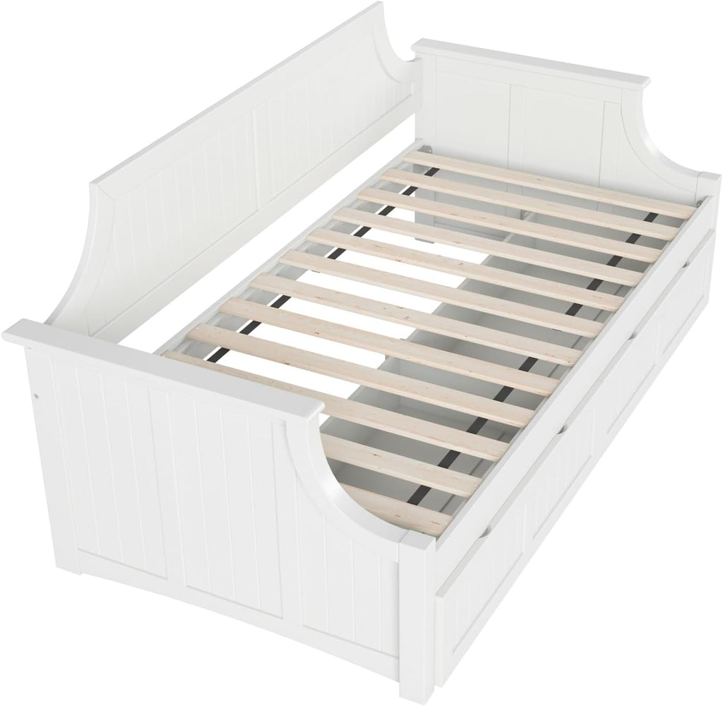 AFI Cambridge Twin Wood Daybed with Set of 2 Drawers in White
