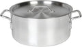 TrueCraftware- 14 qt. Aluminum Brazier Pot with Cover 6mm Thickness- Heavy Weight Cookware Braiser Braising Pan Perfect Roasting Baking Sauteing Searing and Pan Frying Mirror-Finished