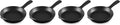 Le Creuset Enameled Cast Iron Gourmand Collection Set of 4 Mini Skillet, .3 qt., Matte Black