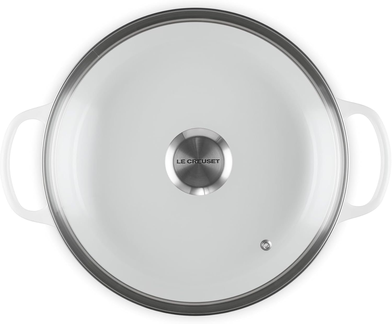 Le Creuset Enameled Cast Iron Signature Round Braiser with Glass Lid, 2.25 qt., White