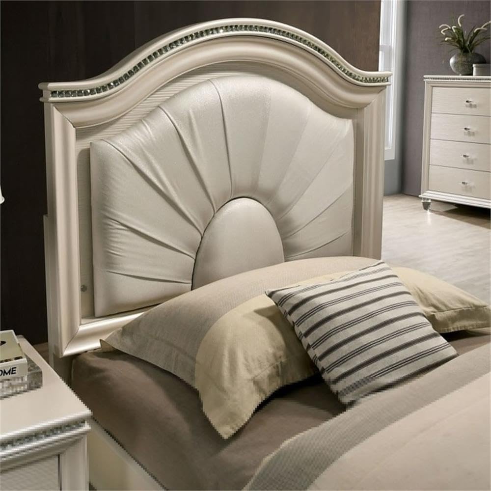 Furniture of America FOA Devado Contemporary 3-Piece White Wood Bedroom Set - Twin + 2 Nightstands