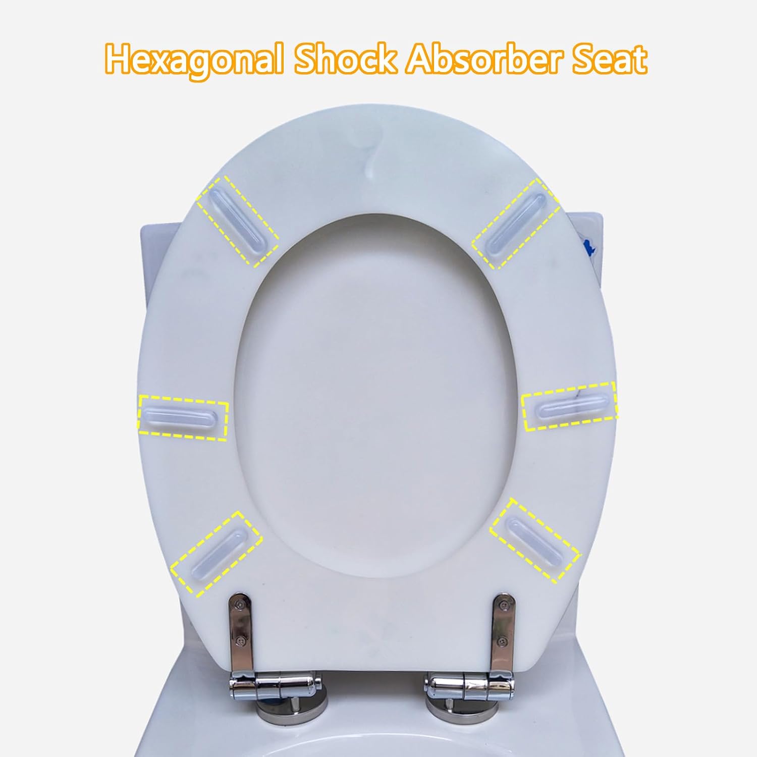 Standard Resin Toilet Seat Lid Round Toilet Seat Molded Toilet Seat with Quietly Close and Quick Release Hinges, Easy to Install Also Easy to Clean