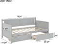 Bellemave Twin Size Kids Bed with 2 Storage Drawers, Wood Twin Daybed with Storage, BedFrames for Kids, Adults, Gray