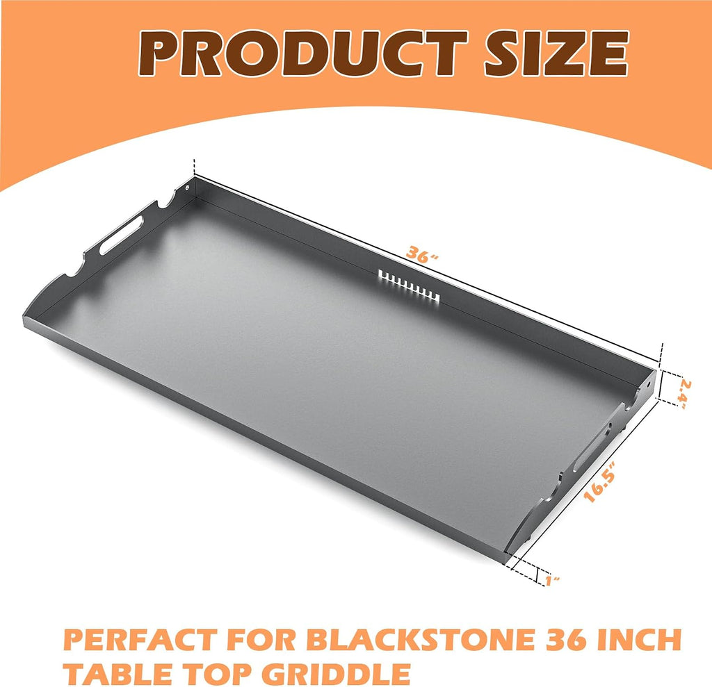 New Upgrade 36 Inch Griddle Top for Blackstone 36' Flat Top Grill 1560 1818 1825 1820 1803, Gas Griddle Replacement Parts with Rear Grease System for Most Blackstone 36' Flat Top Grill