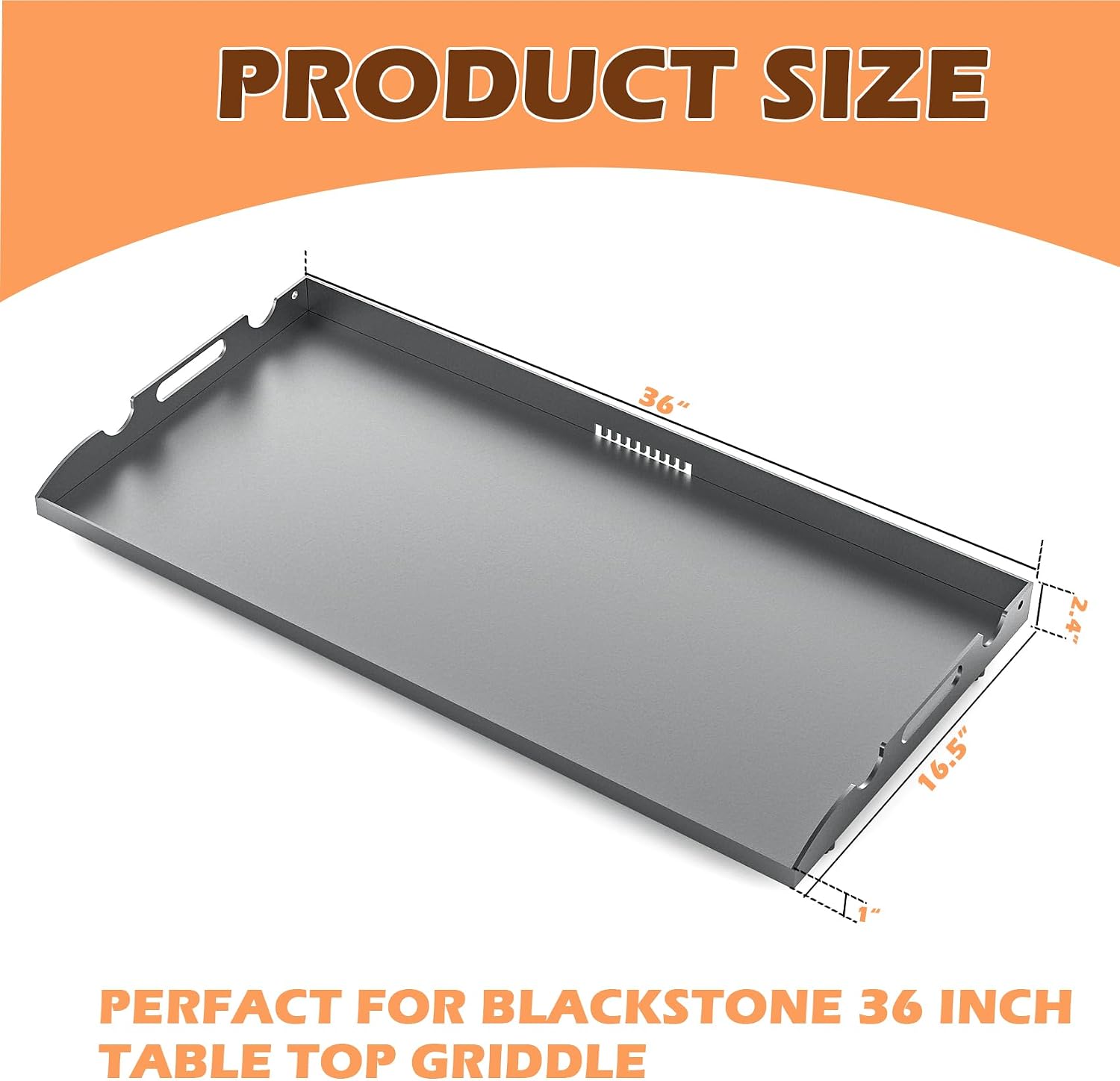 New Upgrade 36 Inch Griddle Top for Blackstone 36' Flat Top Grill 1560 1818 1825 1820 1803, Gas Griddle Replacement Parts with Rear Grease System for Most Blackstone 36' Flat Top Grill