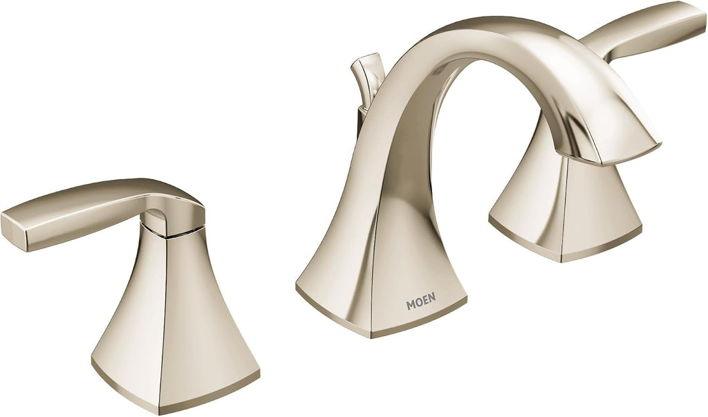 Moen Voss Polished Nickel Two-Handle Widespread Bathroom Faucet, Valve Included, TV6905NL