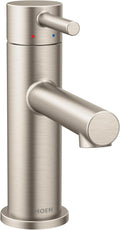 Moen Align Brushed Nickel One-Handle Modern Bathroom Faucet with Drain Assembly and Optional Deckplate, 6190BN
