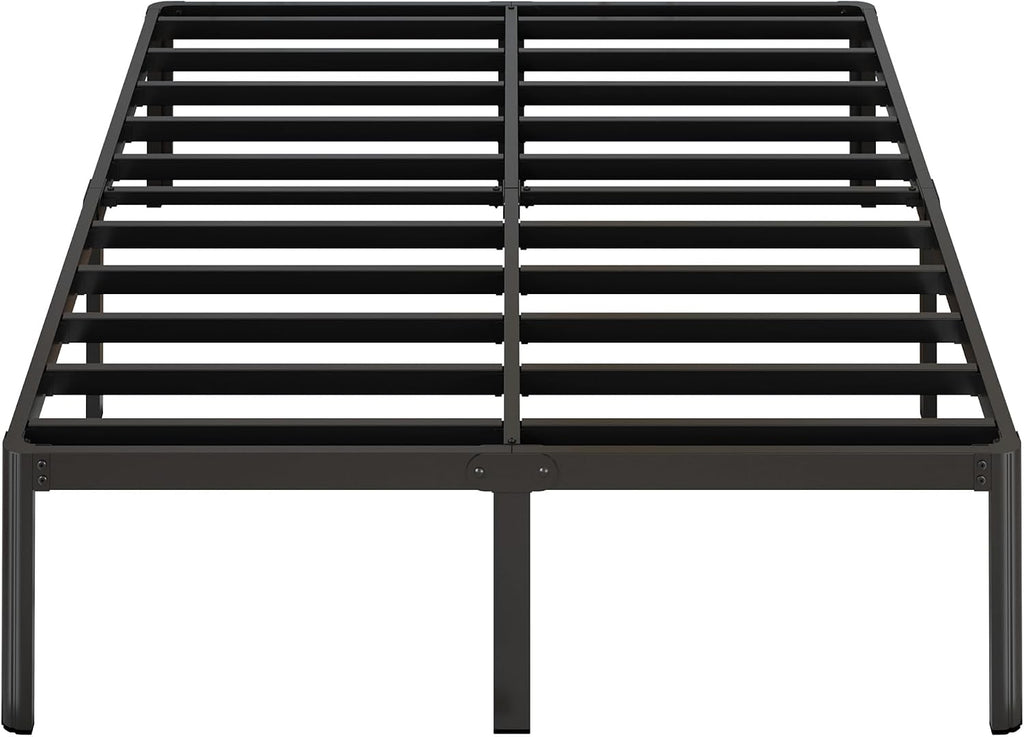 Yicensen 14 Inch Full XL Bed Frame No Box Spring Needed Heavy Duty Metal Full XL Platform Bed Frame with Rounded Corner Legs, Easy Assembly, Noise Free, Black