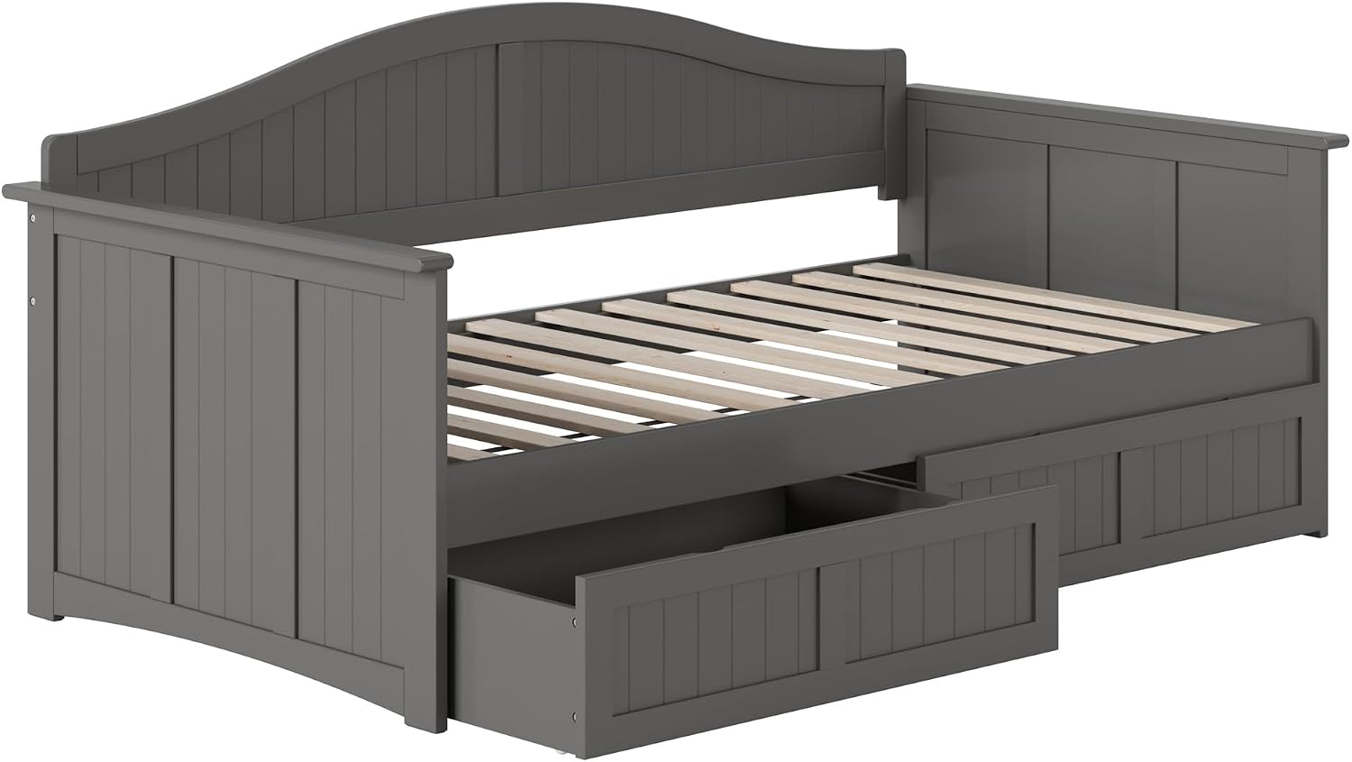 AFI, Nantucket Twin Size Wood Daybed Frame with 2 Storage Drawers, Grey