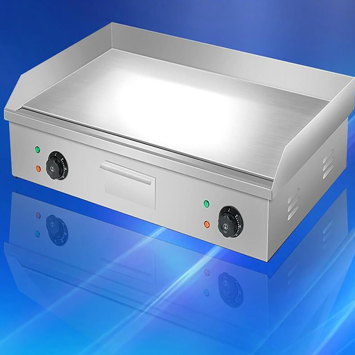 29' Commercial Electric Countertop Flat Top Griddle 4400W 220V Non-Stick Commercial Restaurant Kitchen Teppanyaki Grill Stainless Steel Adjustable Temperature Control 50~300℃