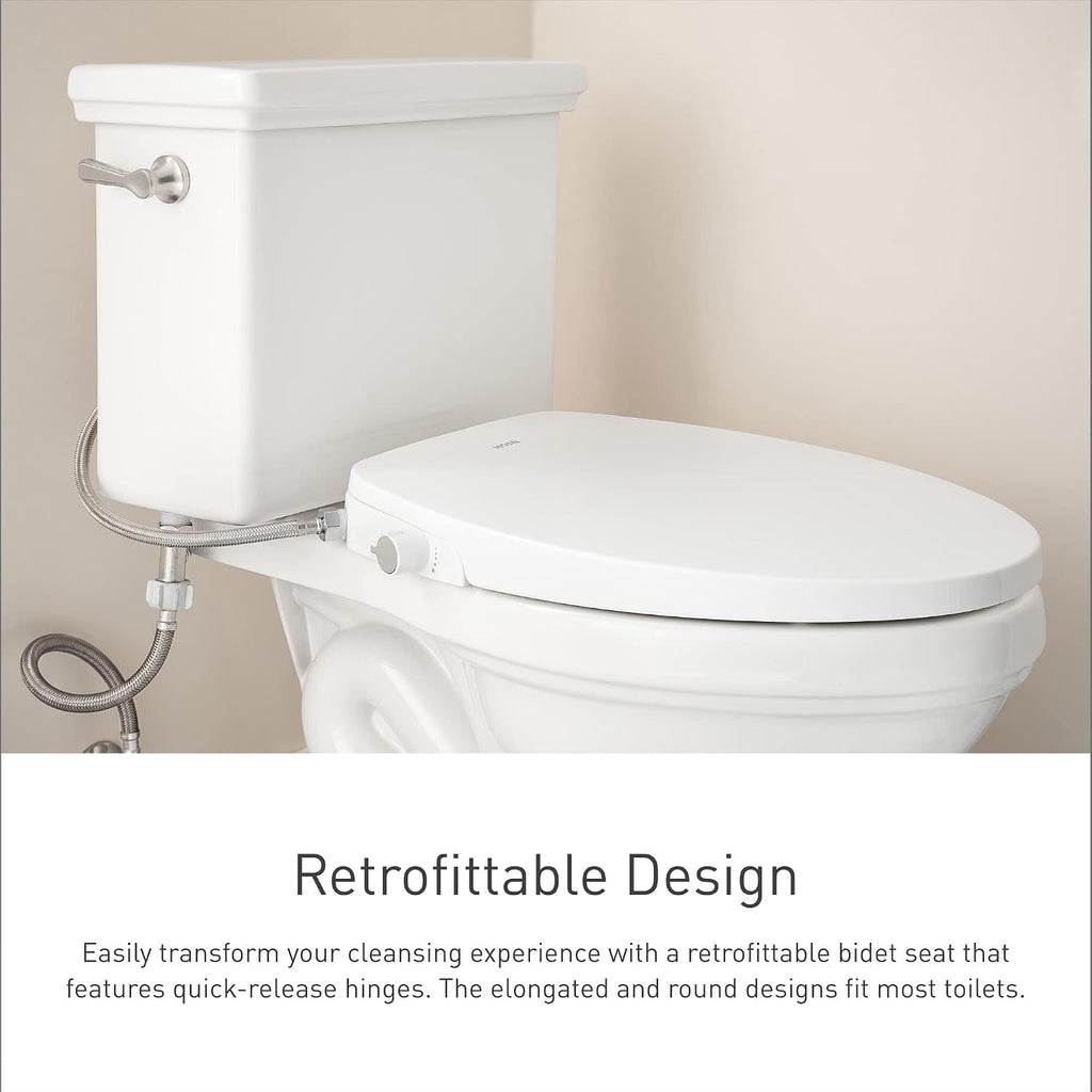 Moen EB800 2-Series Standard Electric Bidet Elongated Toilets in White with Heated Seat