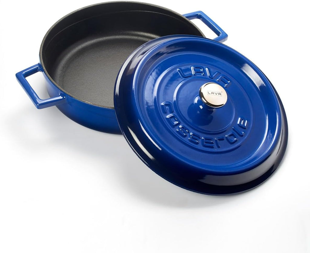 Lava Signature Enameled Cast-Iron Multi-Purpose Braiser Oven - 2-1/2 Quart, Cobalt Blue