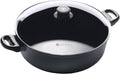 Swiss Diamond Braiser Pan with Lid, Features Double Handles, Nonstick Diamond Coated Braising Pan with Lid Oven Safe & Dishwasher Safe, 12.5', 7.2 Quart, Grey