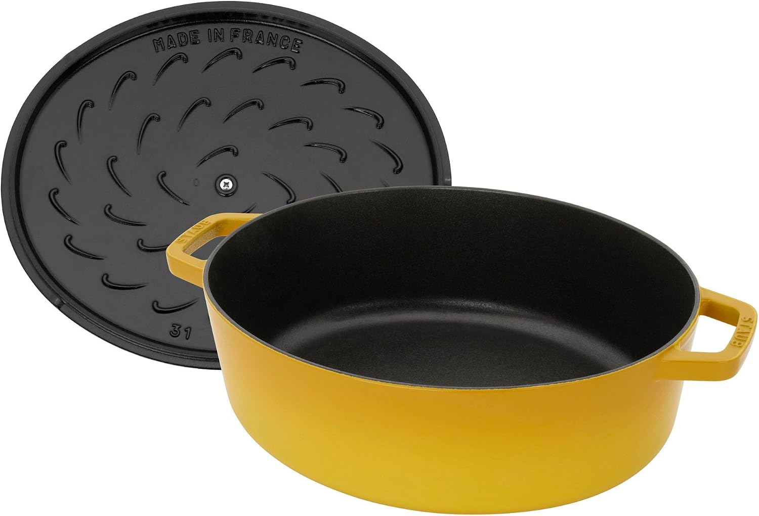 Staub Cast Iron 6.25-qt Shallow Oval Dutch Oven - Citron