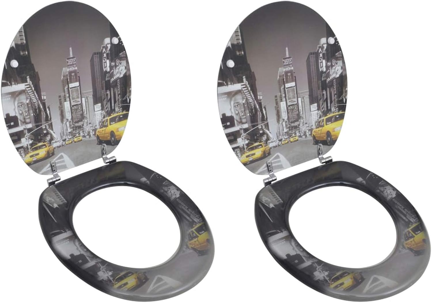 Toilet Seats with Lids 2 pcs MDF New York Toilet & Bidet Seats