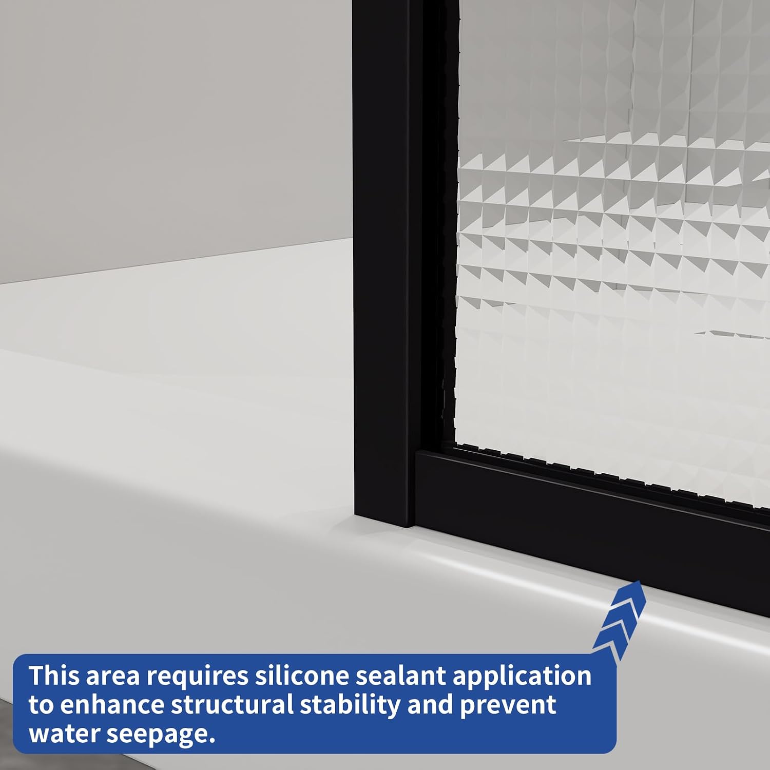 Dimaris Shower Door 30' X 78' Tempered Fluted Glass Framed Shower Screen Shower Glass Panel for Walk-in Bathroom Shower, Matte Black Finish (Crystal Matte Black, 30 * 78)