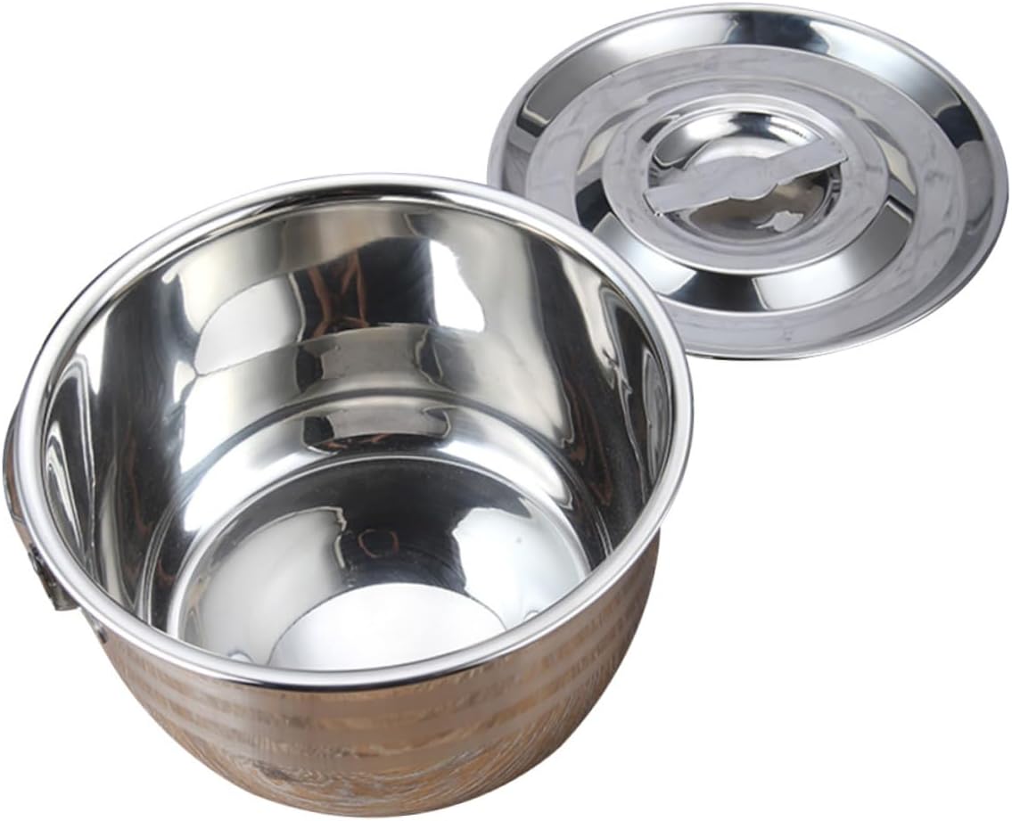 Camping Pot Blue Stove Top Kettle Stock Pot with Cover Stew Pot Skillet with Lid Braiser Pan with Lid Camping Cooking Supply Outdoor Hanging Basin Child Stainless St Pot