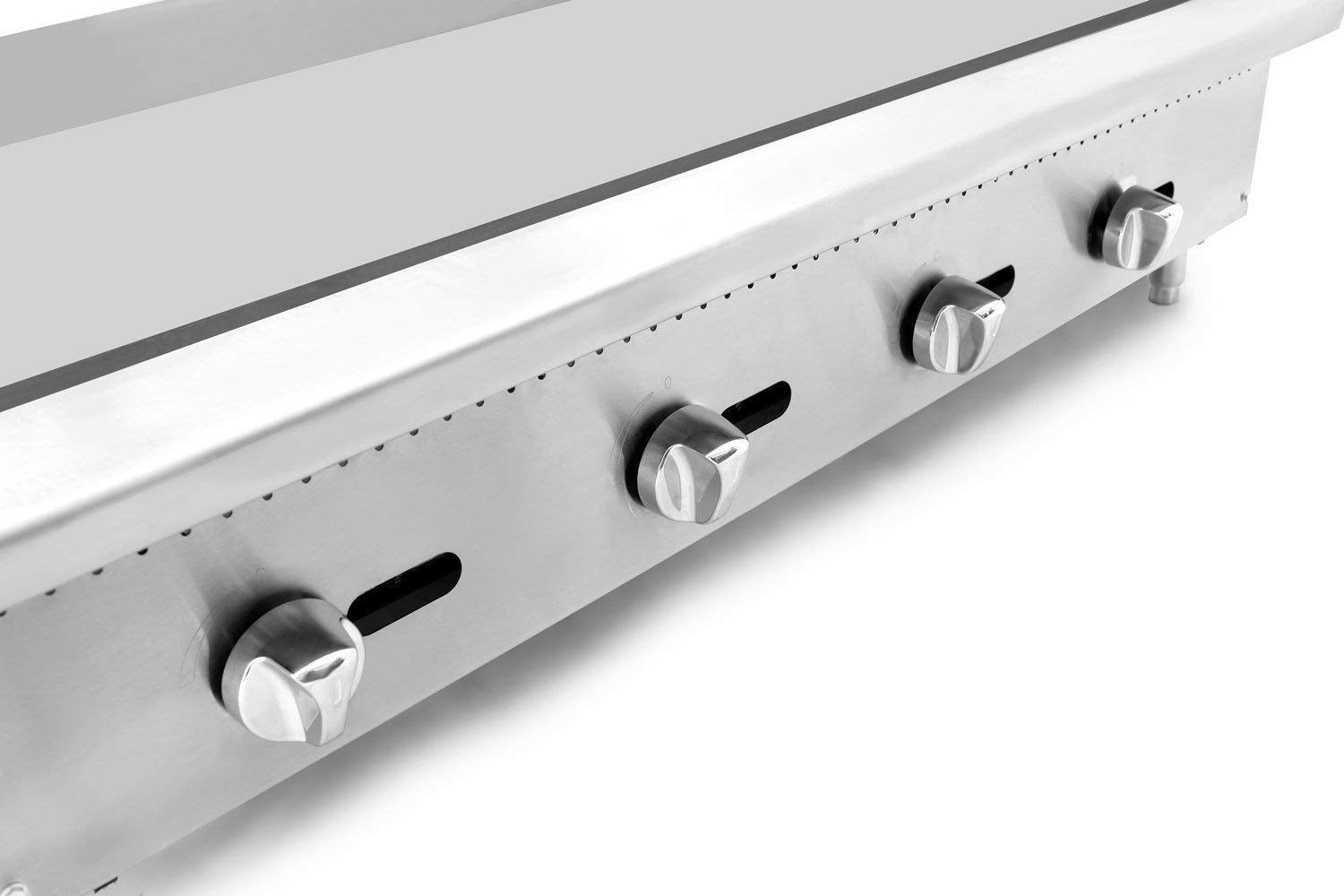 Commercial Natural Gas Griddle, Cook Rite Heavy Duty Stainless Steel Flat Top Countertop Restaurant Griddle Grill 48' - 120,000 BTU