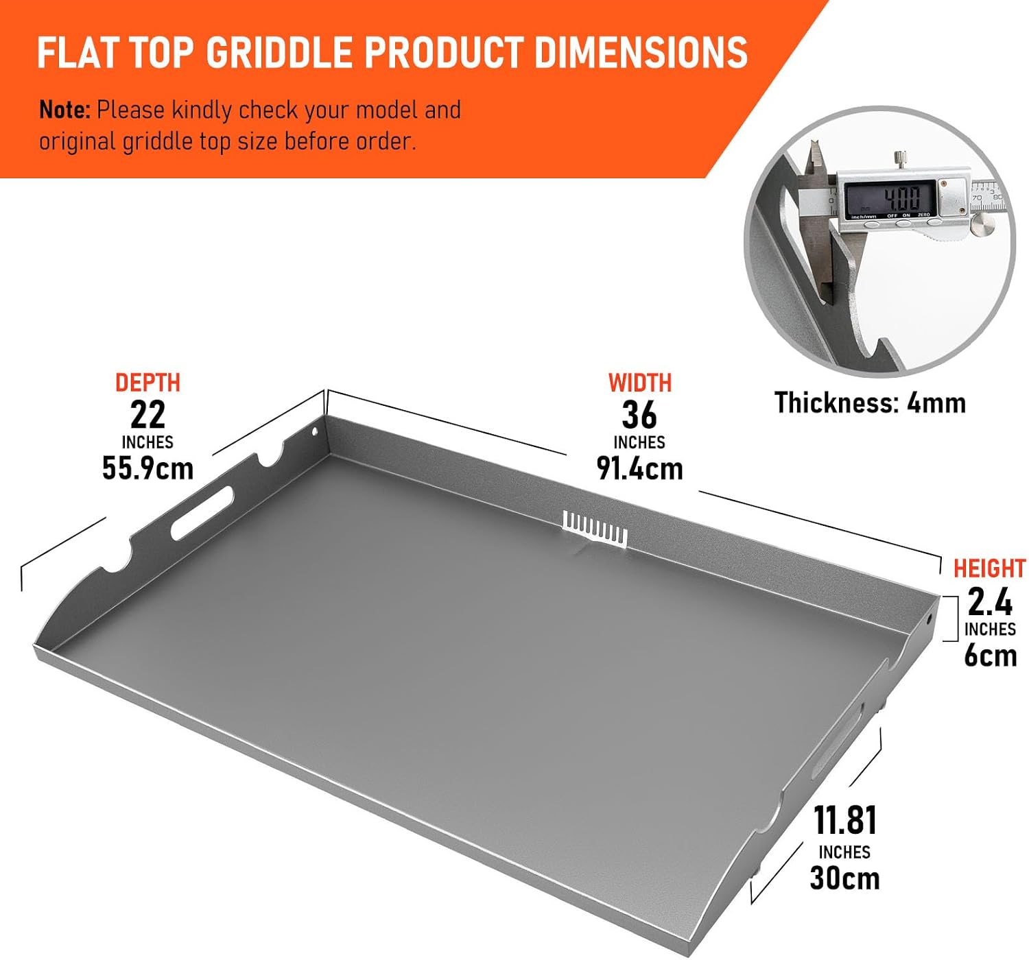 Upgrade Griddle Replacement Top for Blackstone 36 Inch Flat Top Grill 1554 1818 1820 1825 2151, Heavy Duty Steel Flat Top Griddle Replacement for 36' Blackstone